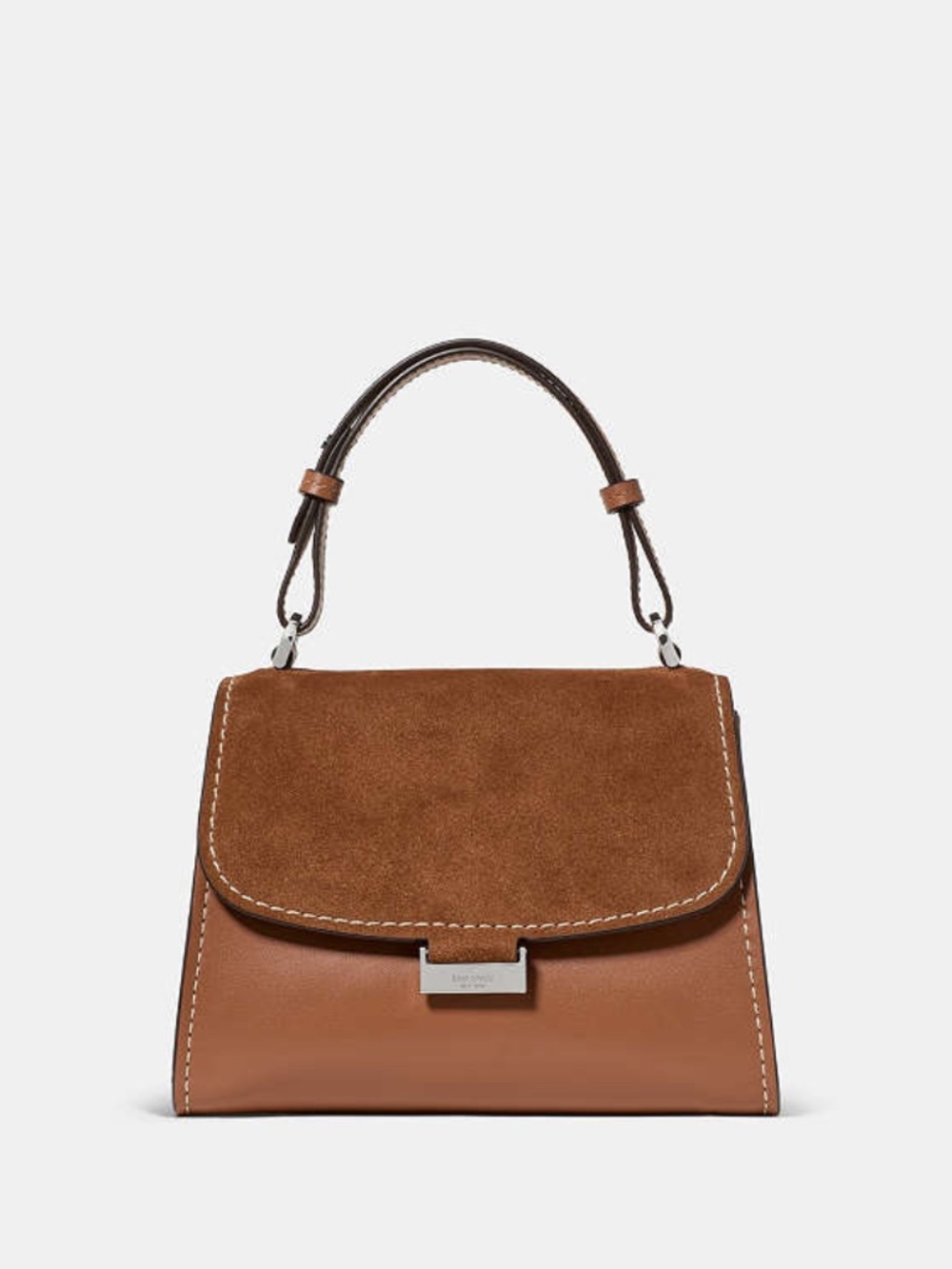 Kate Spade Riley Suede Small Top Handle Bag Warm Gingerbread